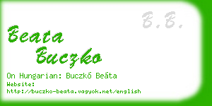 beata buczko business card